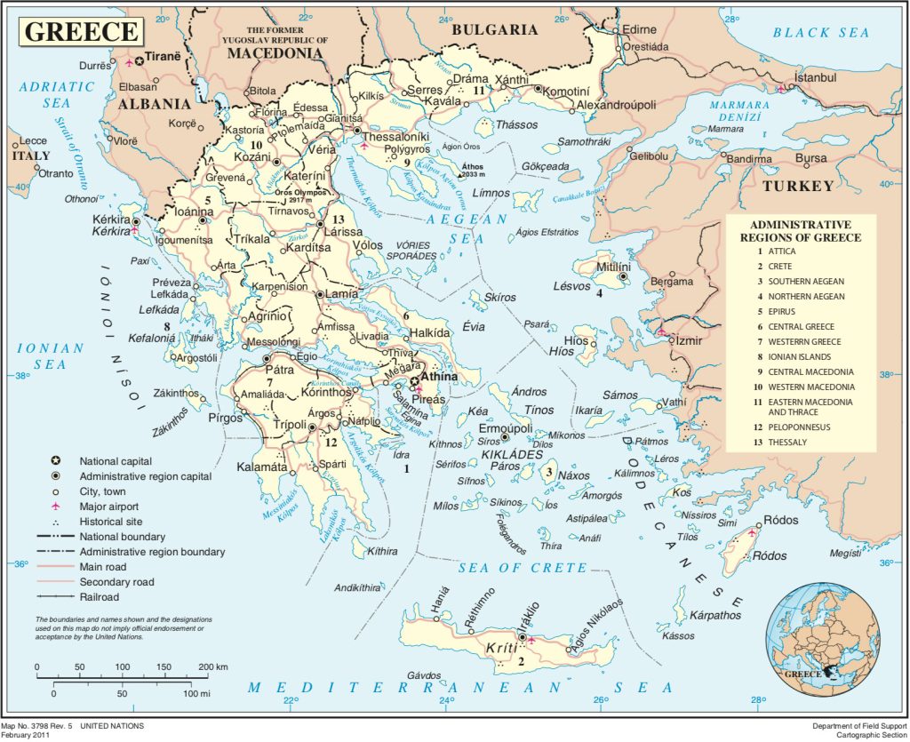 Mapa de Grecia